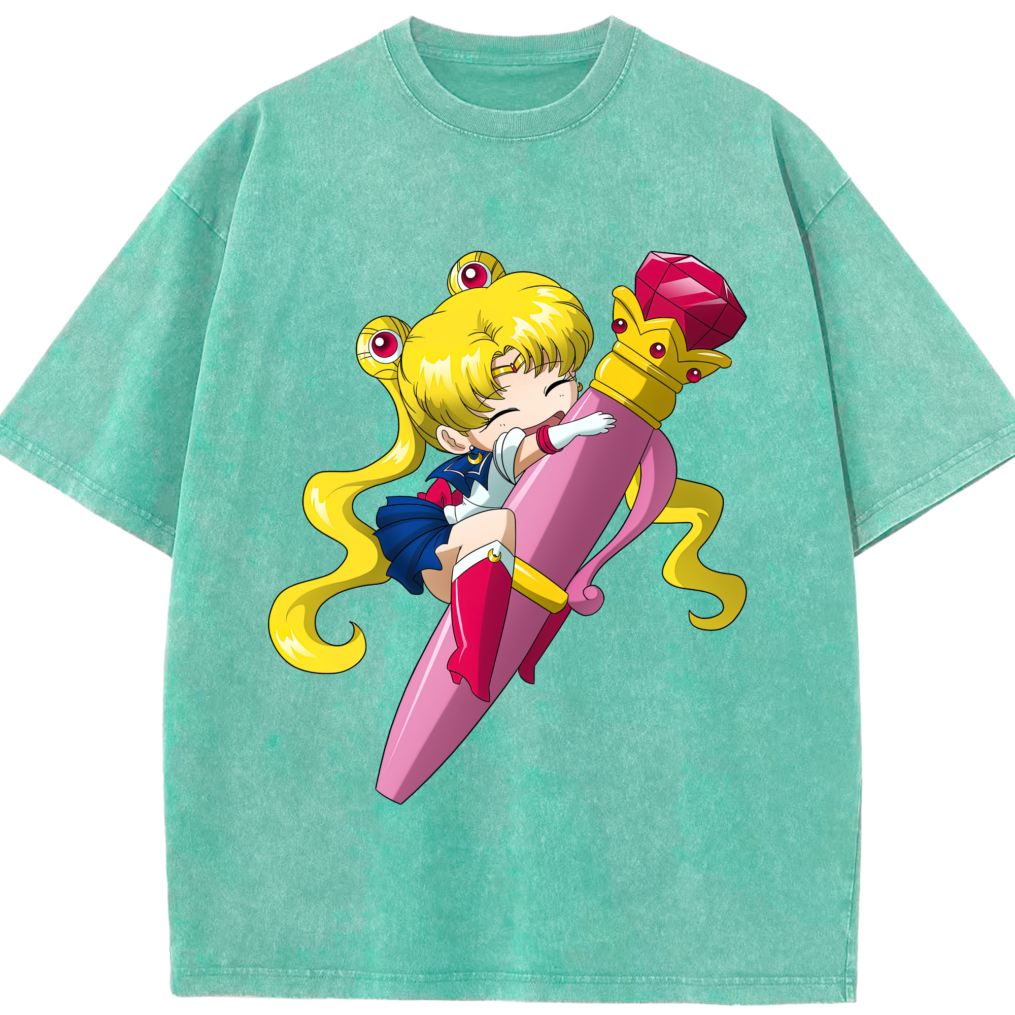 （画像用） 美少女戦士セーラームーン 月野 うさぎ つきの うさぎ Sailor Moon Tsukino Usagi 綿100% ヴィンテージ風 半袖Tシャツ（フロントプリント）
